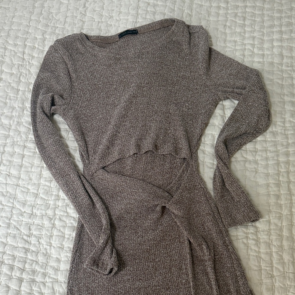 South Moon Under Long Sleeve Knit Dress in Brown